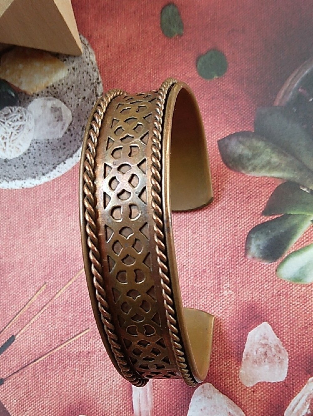 Handmade Filigree Copper Cuff Bracelet